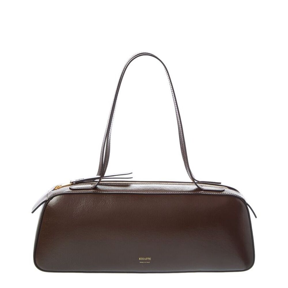 Khaite Simona Leather Shoulder Bag, Brown